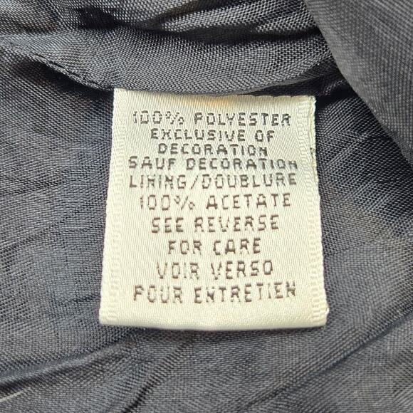 Talbots Women's Dress 10 Black Sleeveless Embordered Flowers Miss Size Medium M - Picture 8 of 9